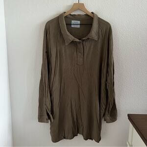 Tonle Neorculey Green Long Sleeve Tunic Shirt Top Blouse XXL